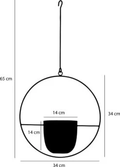 Mica Decorations Dexter Bloempot Hangend - L34 X B14 X H65 Cm - Zwart -Tuingereedschap Serie Winkel 863x1200 2