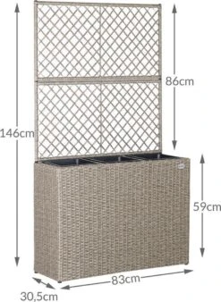 Casaria Polyrattan Bloembak – 3 Bakken Klimophek - Crème -Tuingereedschap Serie Winkel 876x1200 4