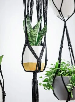 4 Stuks Luxe Macrame Plantenhangers - Boho Handgeweven Katoen Hangpot Voor Binnen/Buiten - Hangende Bloempot Met Kralen - Macramé Touw/Koord Hangplant Houder - Bohemian Wandhanger Decoratie - Plant Hanger - Verticale Tuin Bloempothouder Planthanger -Tuingereedschap Serie Winkel 880x1200 11