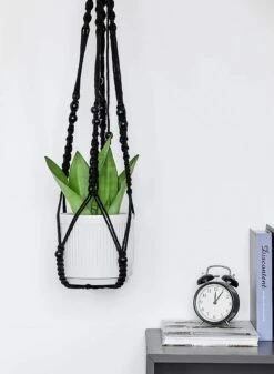 4 Stuks Luxe Macrame Plantenhangers - Boho Handgeweven Katoen Hangpot Voor Binnen/Buiten - Hangende Bloempot Met Kralen - Macramé Touw/Koord Hangplant Houder - Bohemian Wandhanger Decoratie - Plant Hanger - Verticale Tuin Bloempothouder Planthanger -Tuingereedschap Serie Winkel 880x1200 9