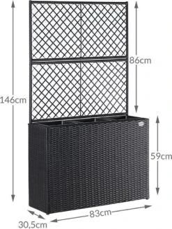 Casaria Polyrattan Plantenbak - Met Klimoprek - 3 Bakken Zwart 19 Casaria Polyrattan Plantenbak - Met Klimoprek - 3 Bakken Zwart -Tuingereedschap Serie Winkel 898x1200 7