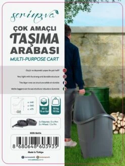 Kruiwagen Met Wielen Antraciet Tuintrolley Shoppingkar Bolderkar Max 50kg -Tuingereedschap Serie Winkel 907x1200