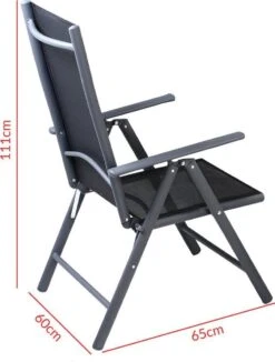 Tuinset 4 + 1 Klapstoelen Tuintafel – Aluminium 80x80cm - Grijs -Tuingereedschap Serie Winkel 910x1200