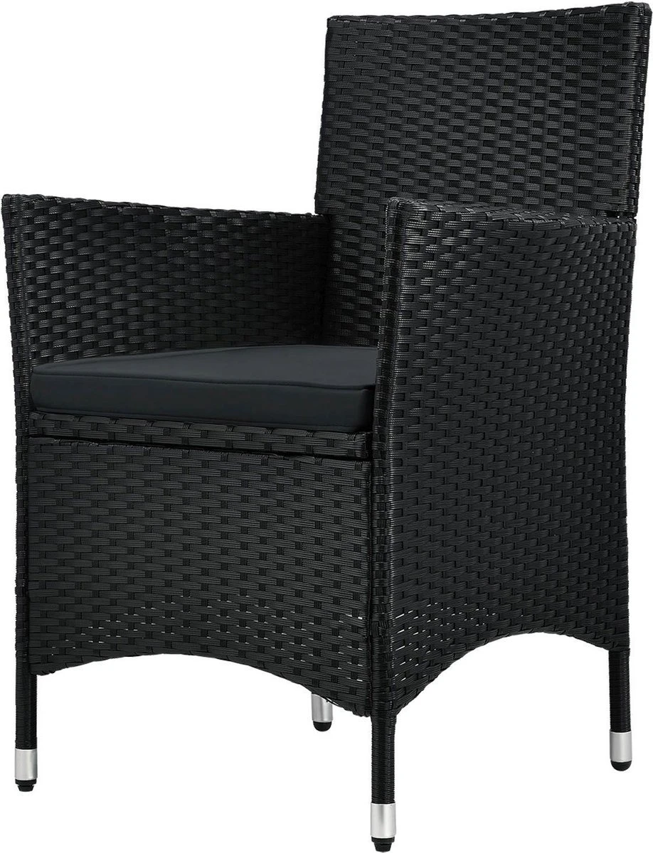 Polyrotan Balkonset - Bayamo - 3-delig - Zwart 5 Polyrotan Balkonset - Bayamo - 3-delig - Zwart - Afbeelding 3