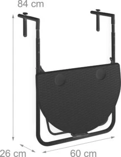 Relaxdays Balkontafel Inklapbaar, Balkon Tafel Rotan, Hangtafel Reling - Zwart -Tuingereedschap Serie Winkel 926x1200 1