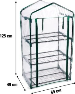 Kinzo Garden - Plastic Broeikas - 3 Verdiepingen - 69 X 49 X 125cm - Groen -Tuingereedschap Serie Winkel 963x1200 3