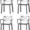 Keter Metalix Tuinstoelen - 4 Stuks - 53,3x60,2x81,3 Cm - Zwart