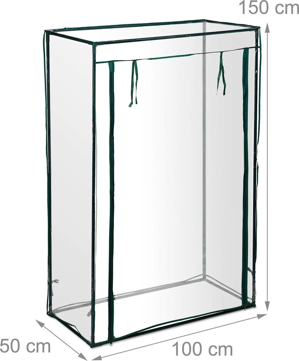 Relaxdays Tomatenkas 150x100x50 Cm - Tuinkas Tomaten - Foliekas - Serre - Kweekkas - PVC 7 Relaxdays Tomatenkas 150x100x50 Cm - Tuinkas Tomaten - Foliekas - Serre - Kweekkas - PVC - Afbeelding 5