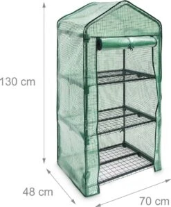 Relaxdays Kas Met Wielen - Tuinkas 3 Etages - Broeikas Kweekkas Tuin / Balkon 130 Cm Hoog - PE -Tuingereedschap Serie Winkel 995x1200 6